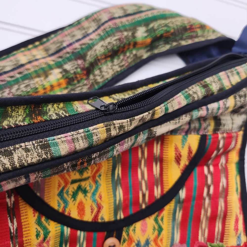 Cross Body Multi-Color Embroidered Purse - Picture 6 of 12